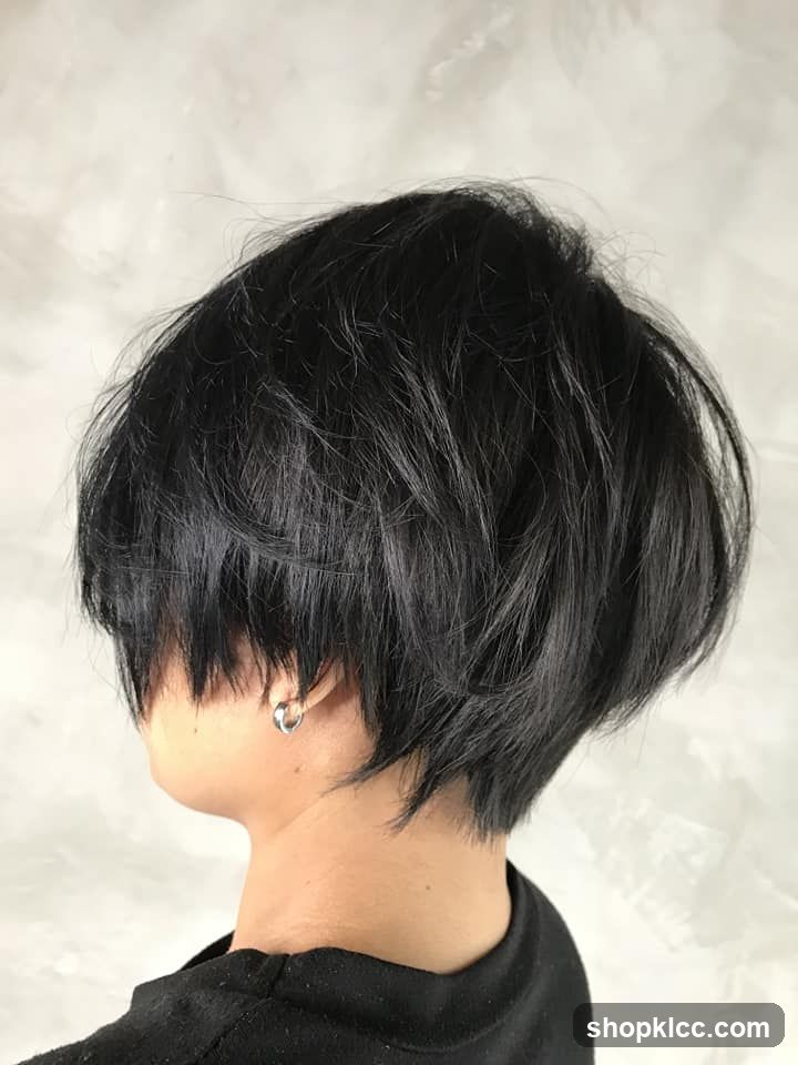 Short Black Haircut Side View