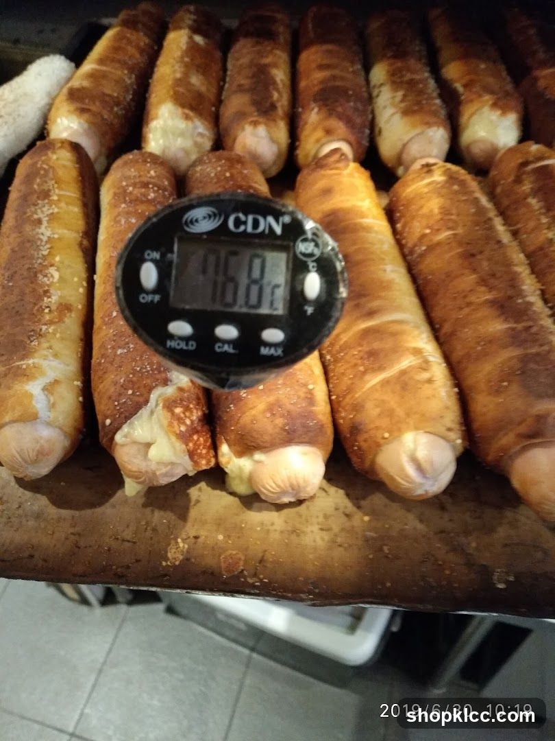 Hot Dogs in Pastry with Thermometer