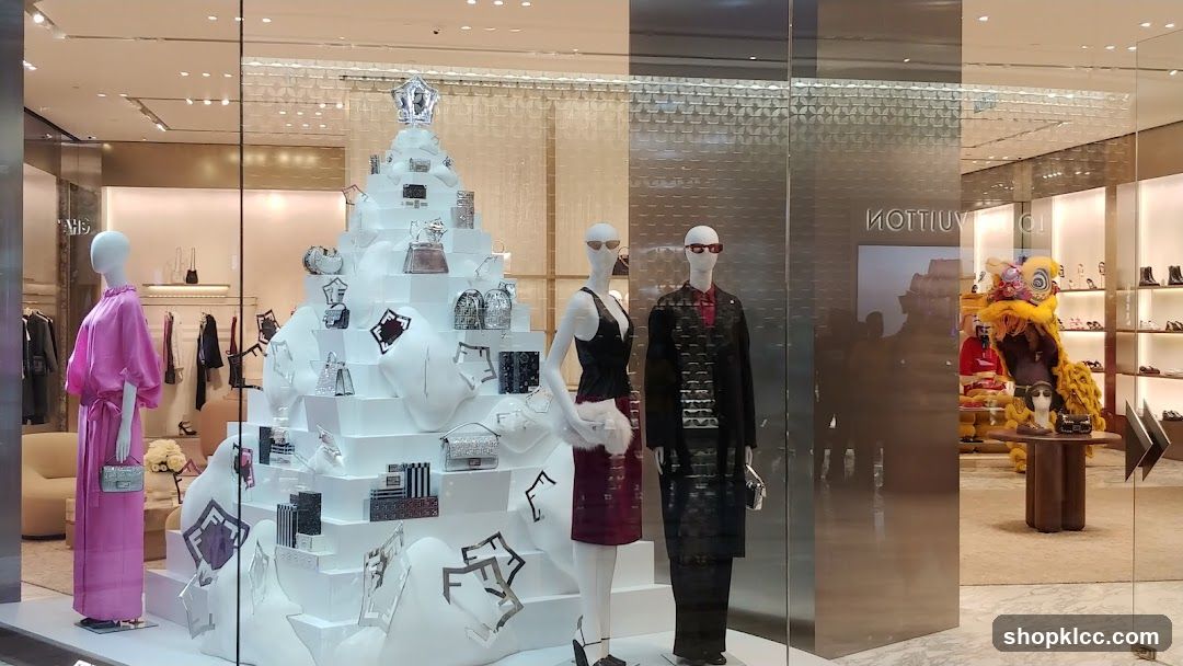 Store Window Display with Mannequins and Festive Decorations