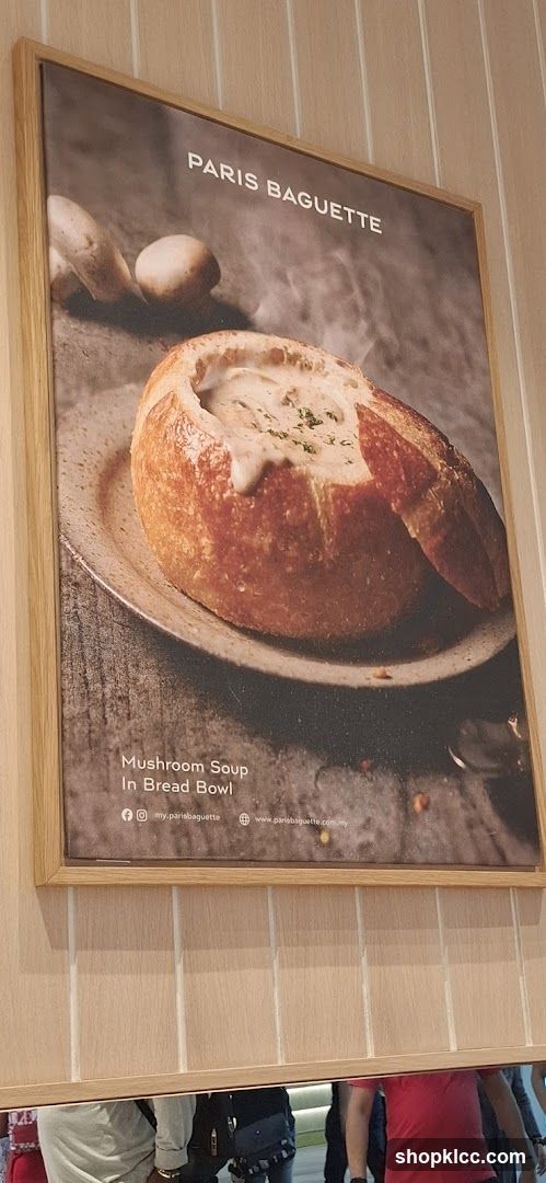 Paris Baguette Mushroom Soup in Bread Bowl Advertisement