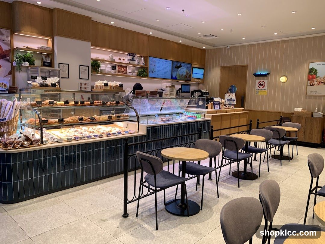 Bakery Interior with Display Cases and Seating