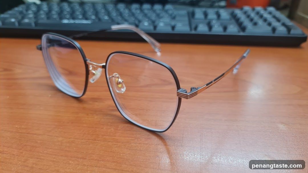 Eyeglasses on a desk
