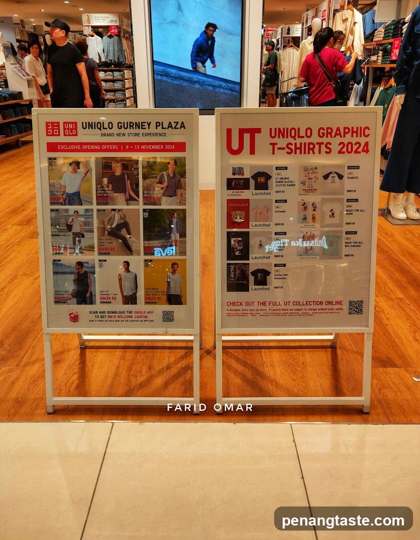 Uniqlo Gurney Plaza and UT Graphic T-Shirts 2024 Display