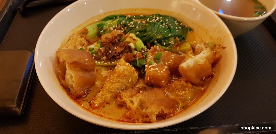 Noodle Soup with Fried Dough and Greens