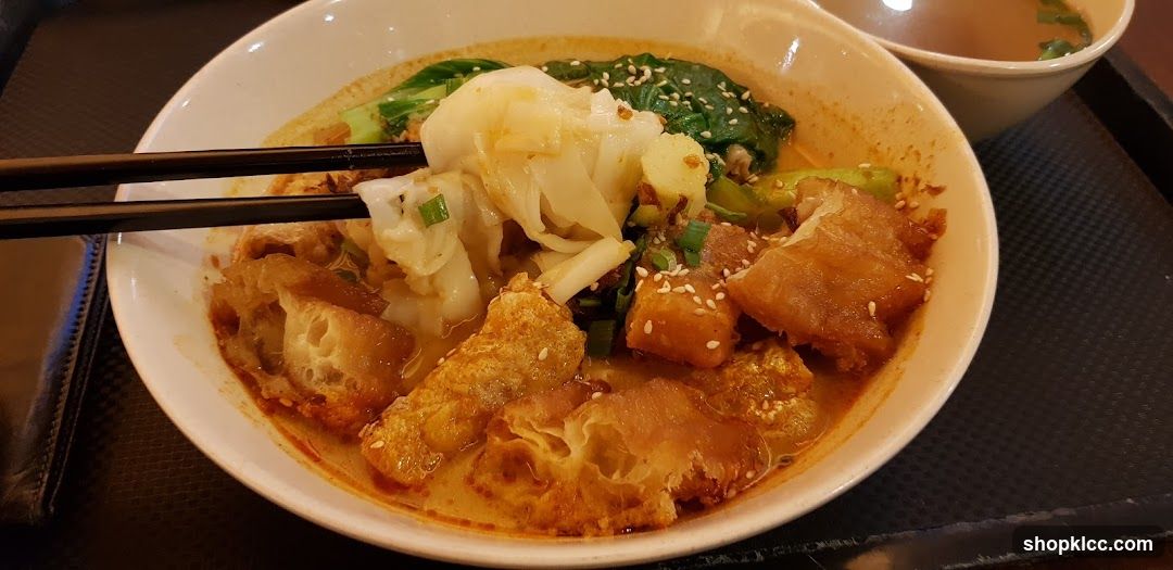 Noodle Soup with Fried Dough and Greens