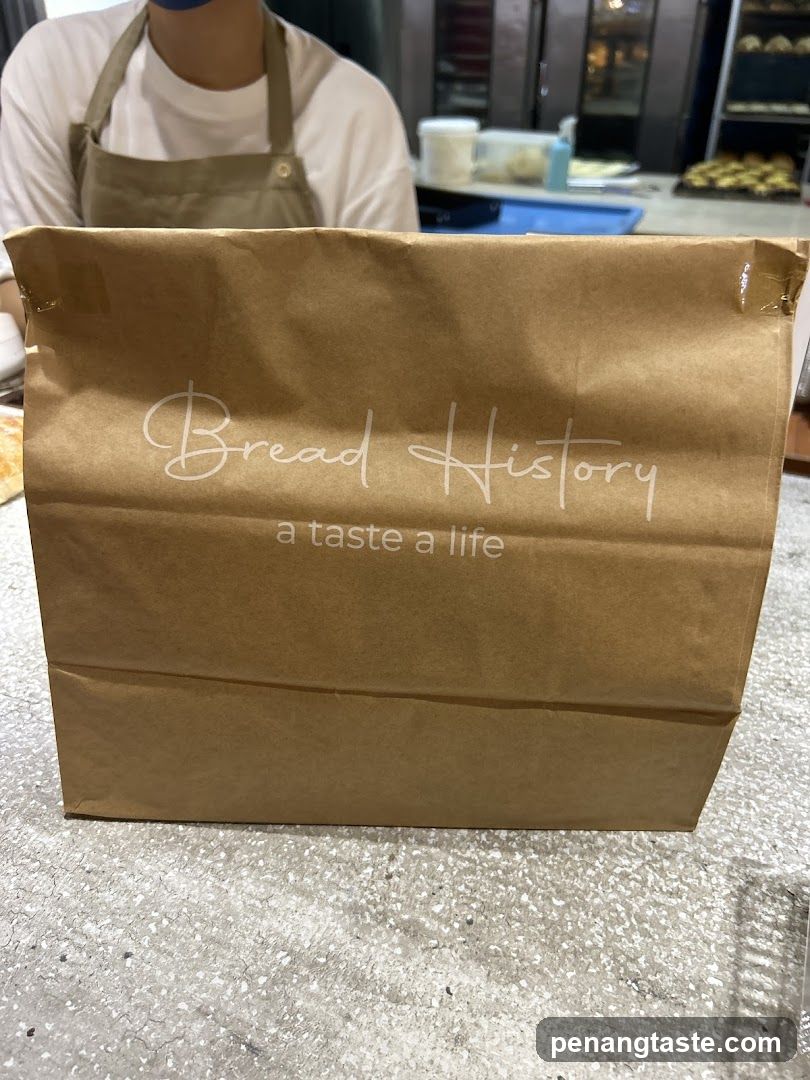 Brown paper bag with logo