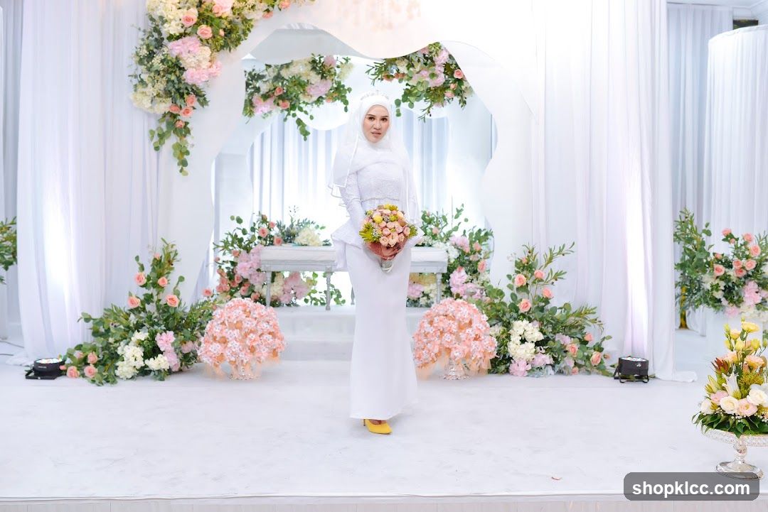 Bride with Bouquet at Wedding Ceremony