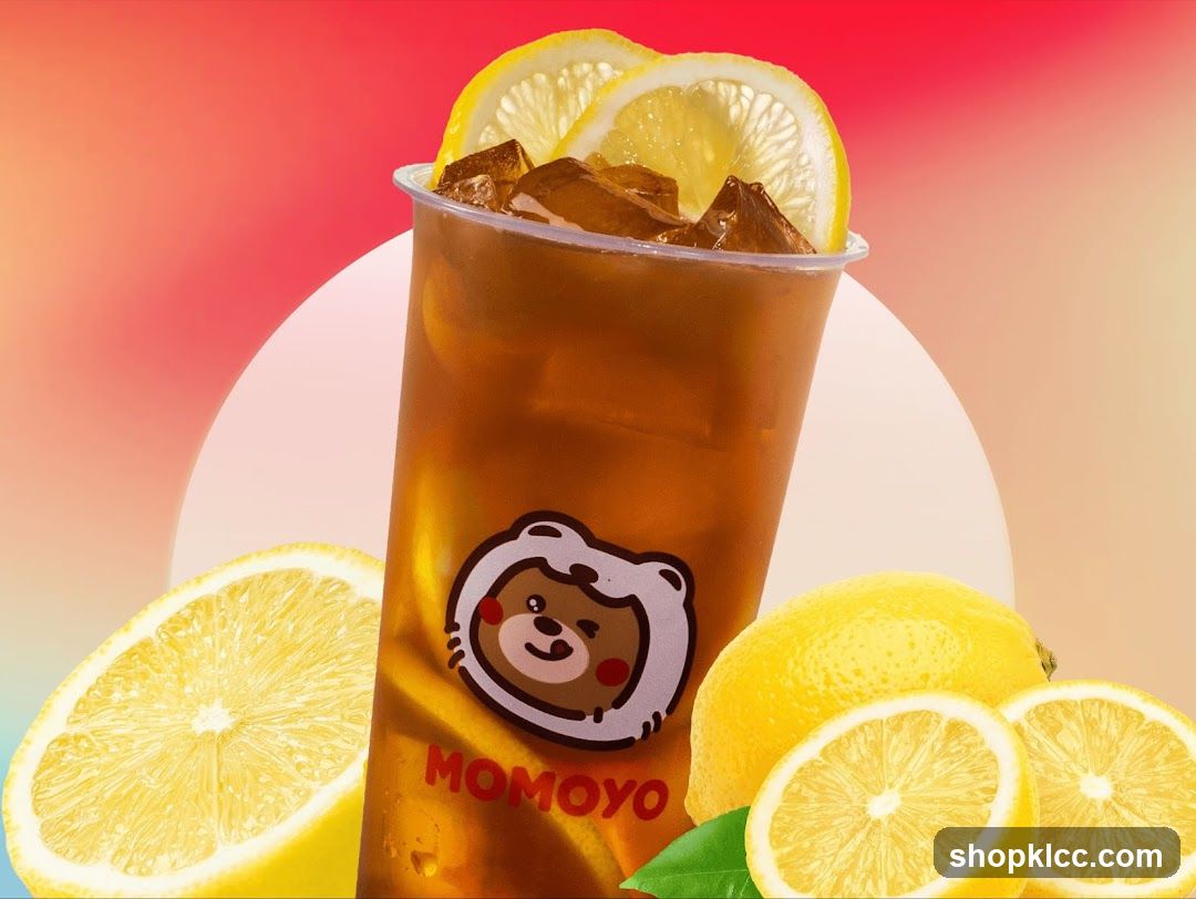 Lemon Tea Drink with Brand Logo