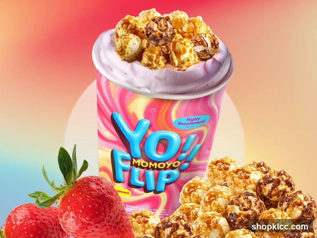 Popcorn and Strawberry Drink