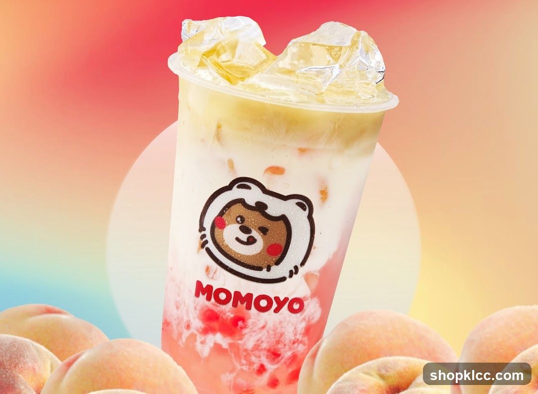 Peach Milk Tea with Boba