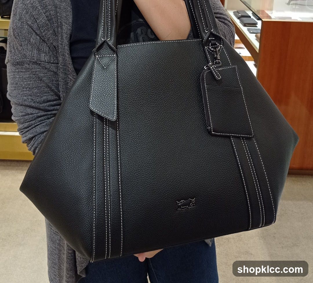 Black Leather Tote Bag
