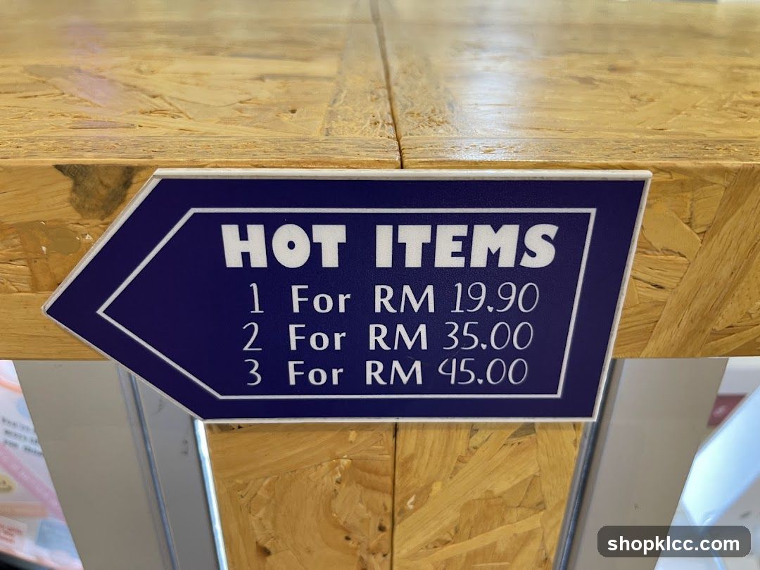 Hot Items Pricing Sign