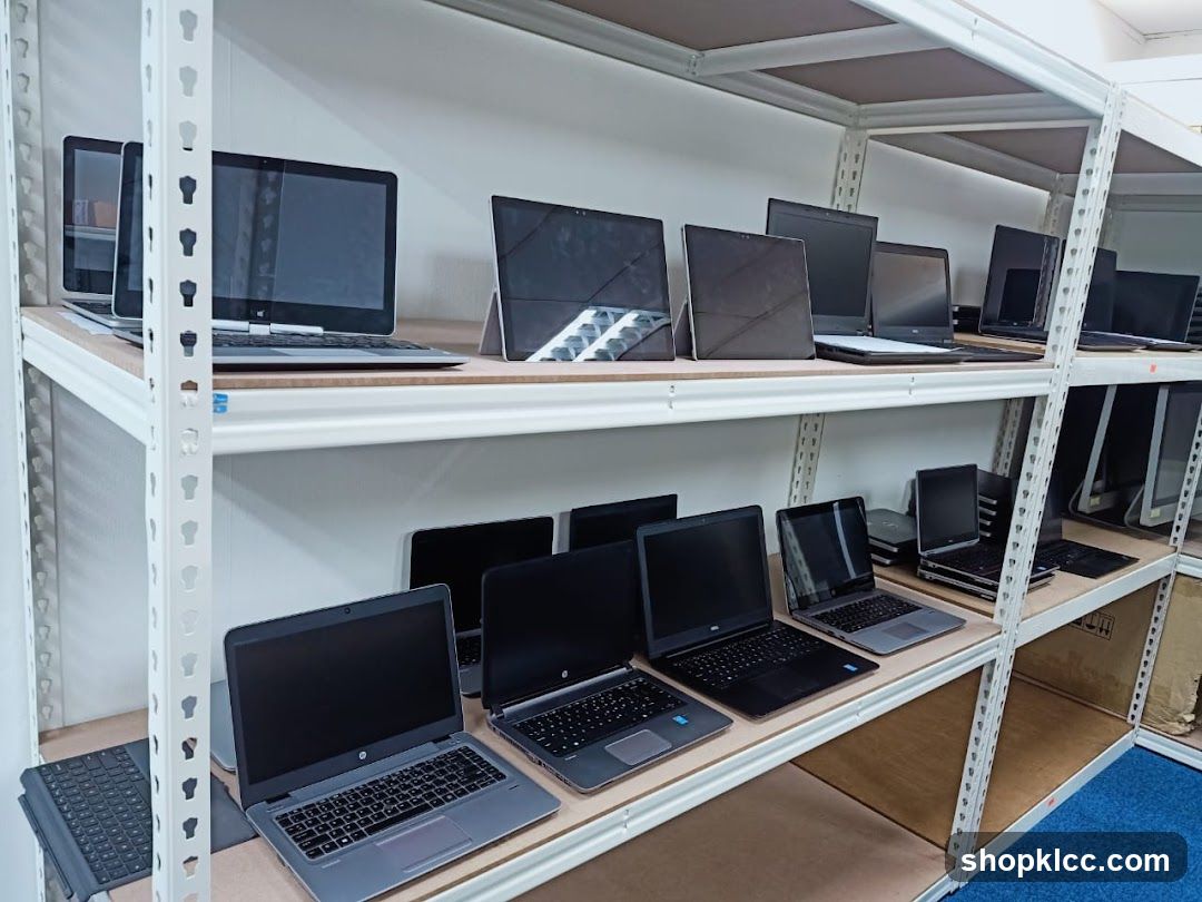 Assortment of Laptops on Shelves