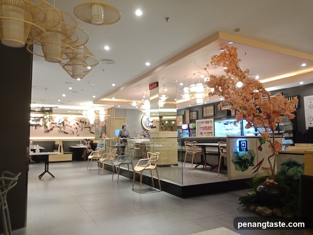 Restaurant Interior with Cherry Blossom Decor