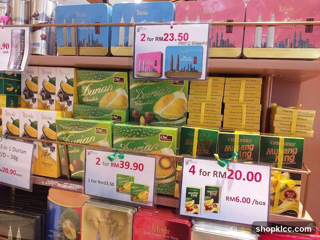 Assortment of Durian and Malaysian Themed Chocolates