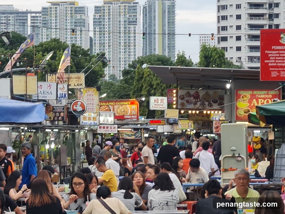 Busy Outdoor Food Stalls