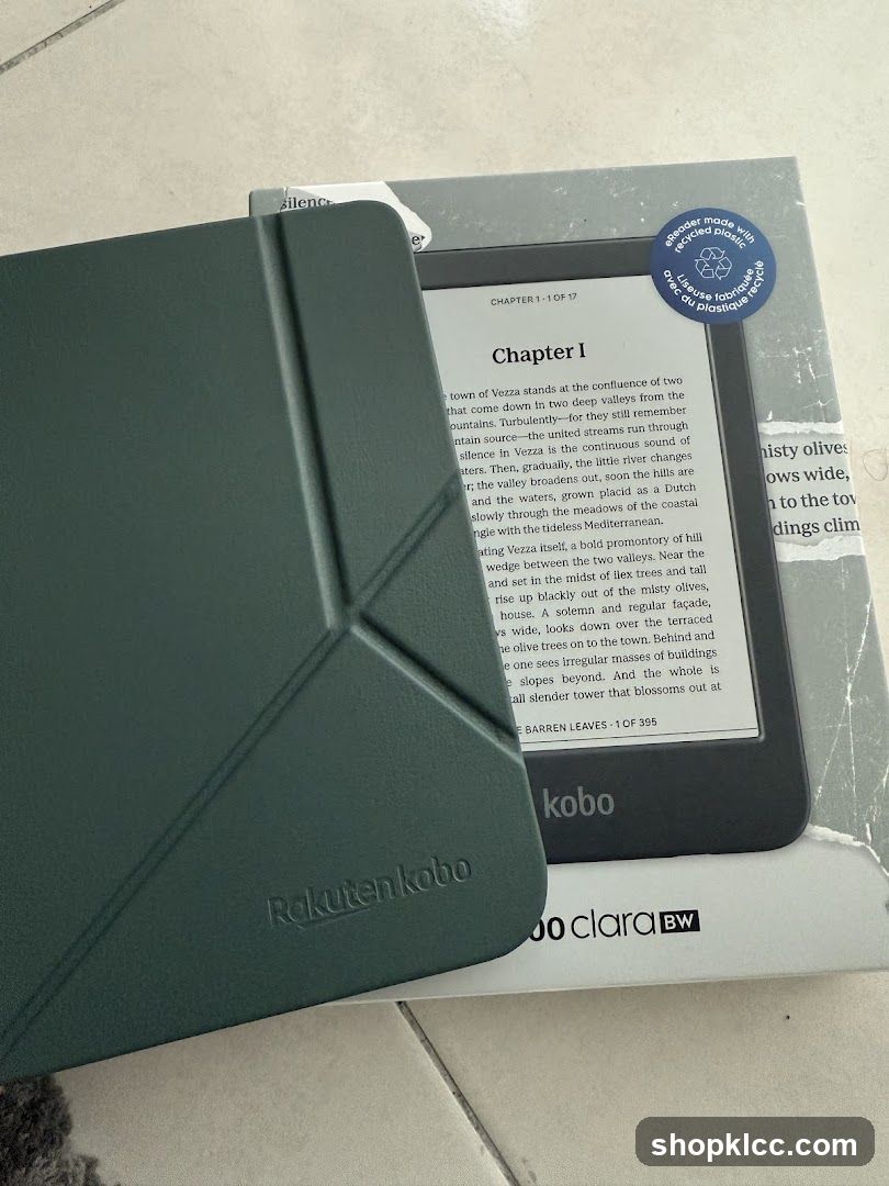 Kobo e-reader and case