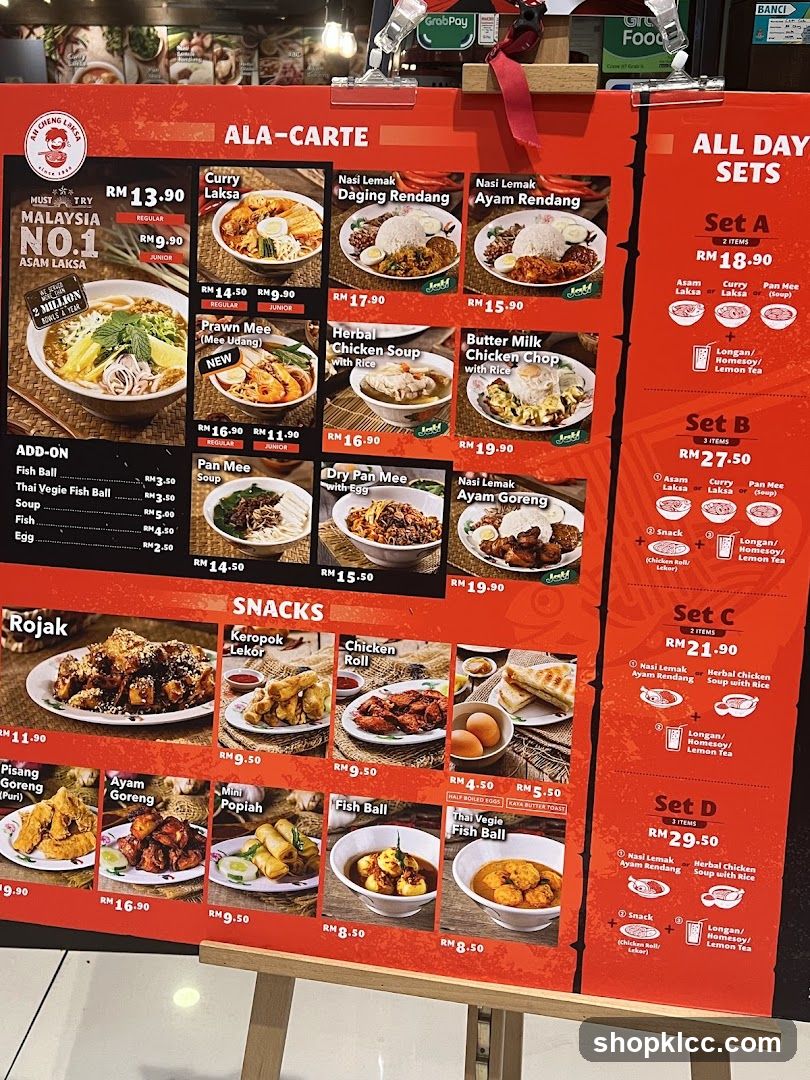 AI CHENG LAKSA MENU