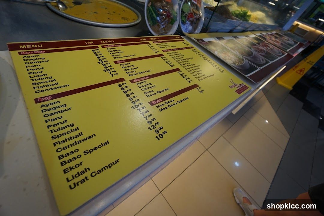 Soup & Mee Menu