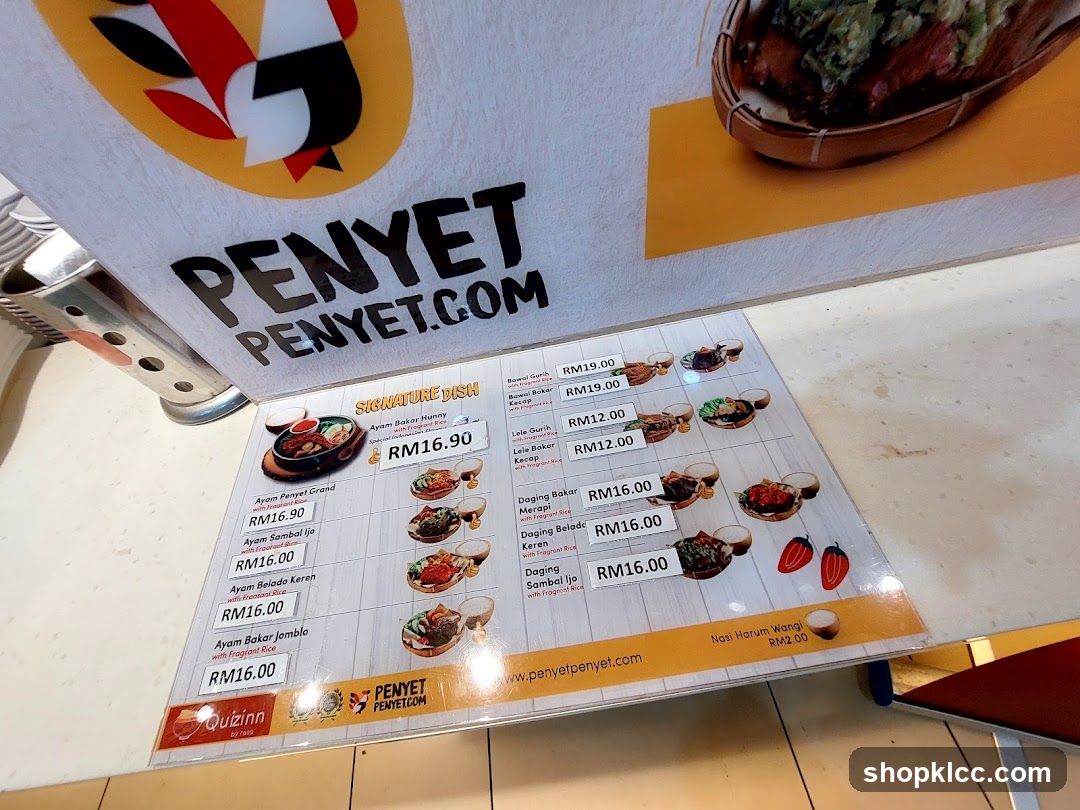 PENYET Menu