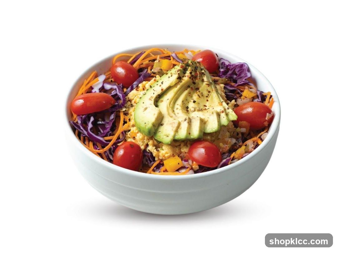 Avocado Bowl with Cherry Tomatoes and Shredded Vegetables