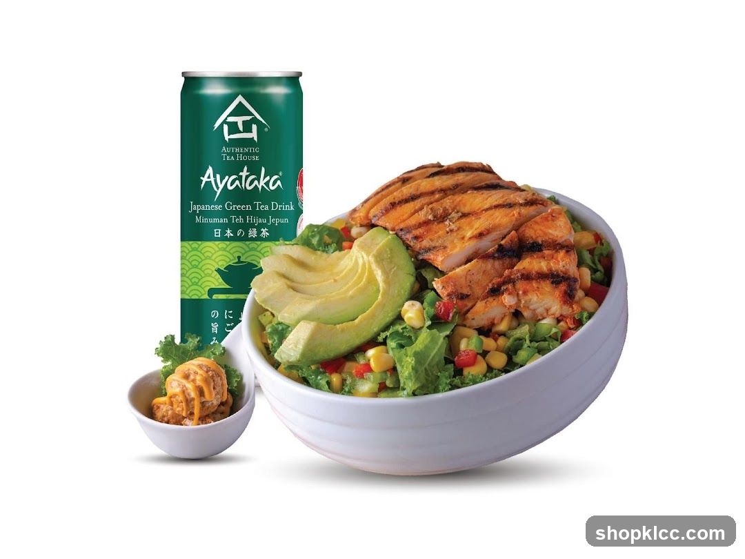 Chicken Salad with Avocado and Japanese Green Tea