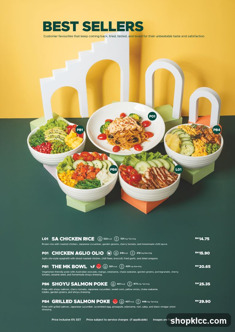 Best Sellers Menu Display