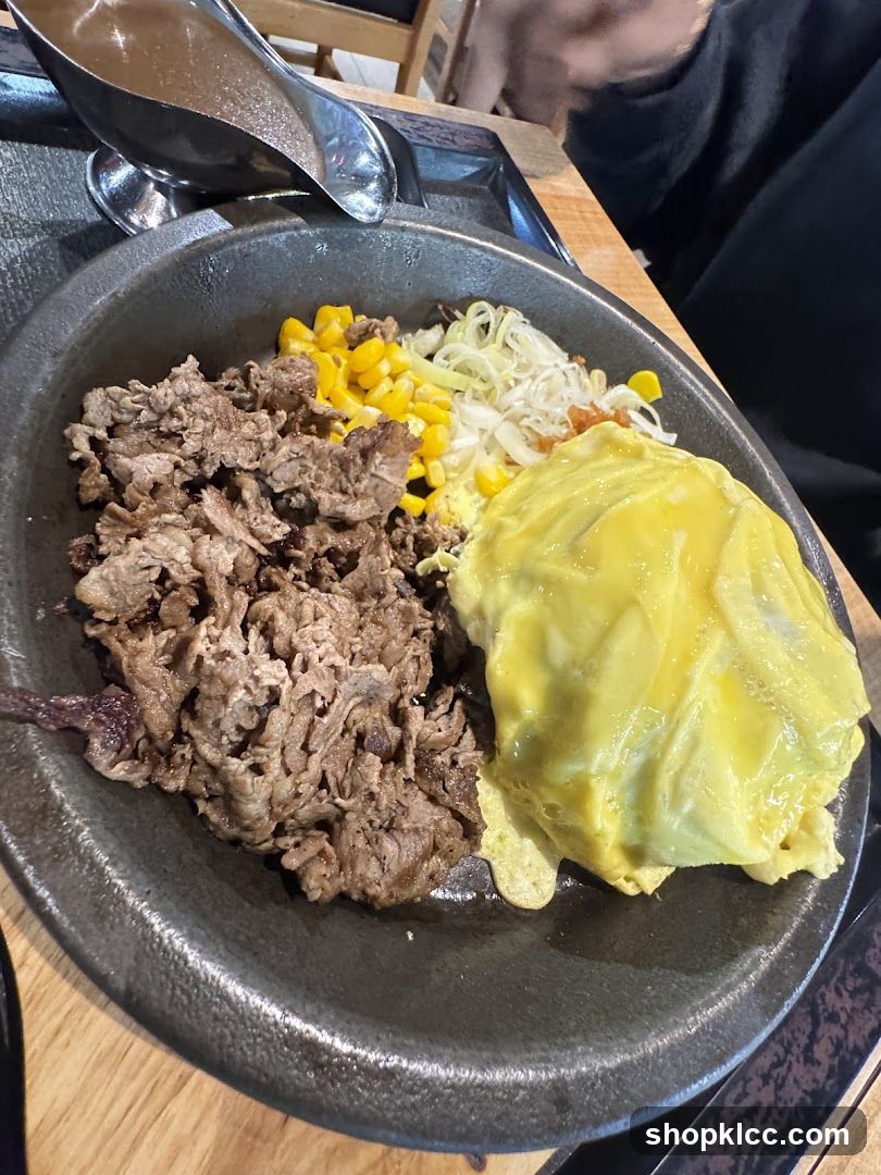 Sizzling Beef and Omelette