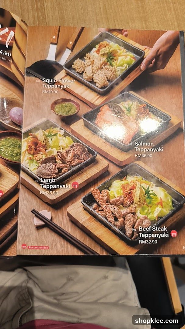 Teppanyaki Menu
