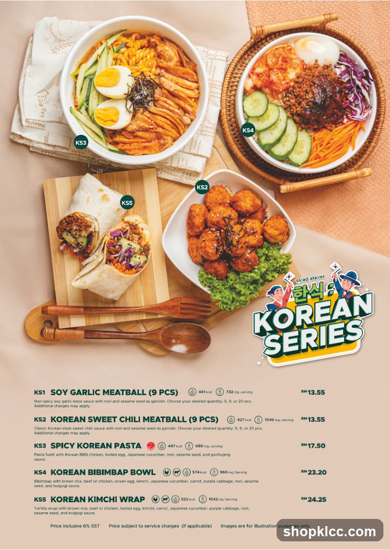 Korean Series Menu Display