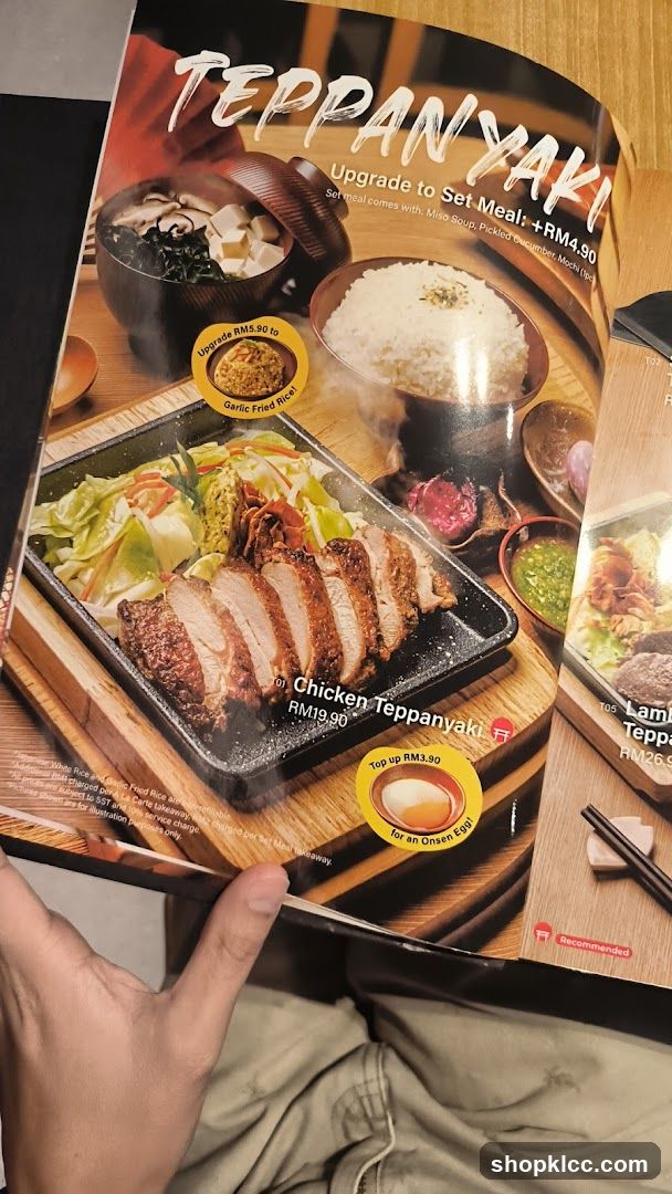 Teppanyaki Menu
