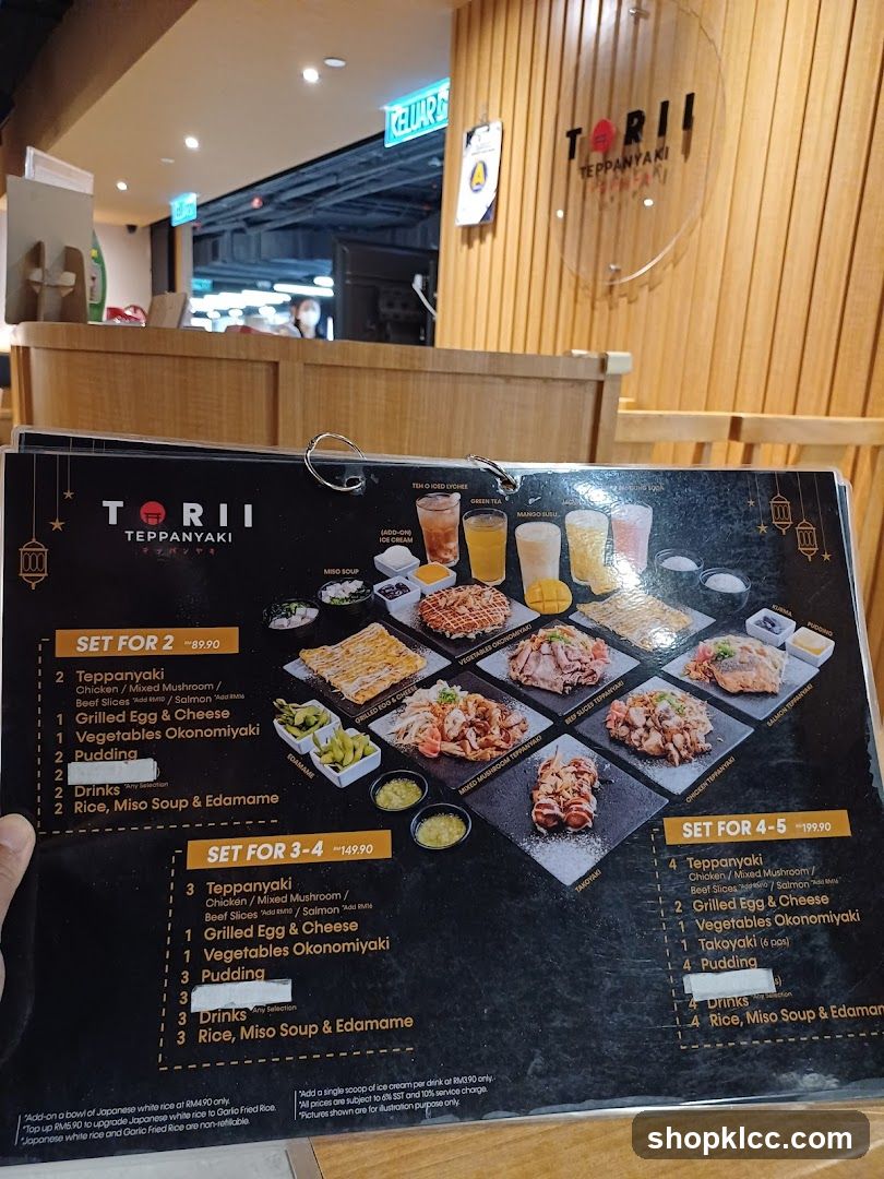 TORII TEPPANYAKI Menu