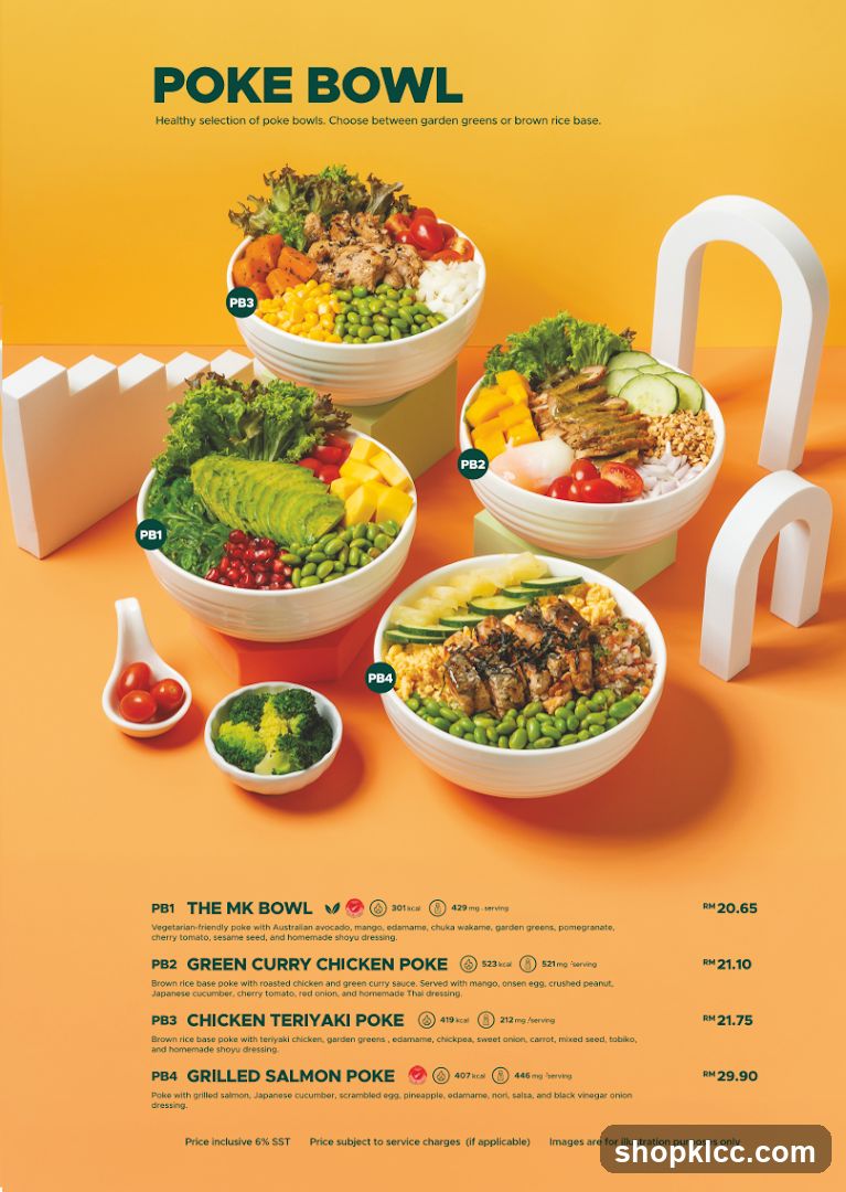 Poke Bowl Menu Display