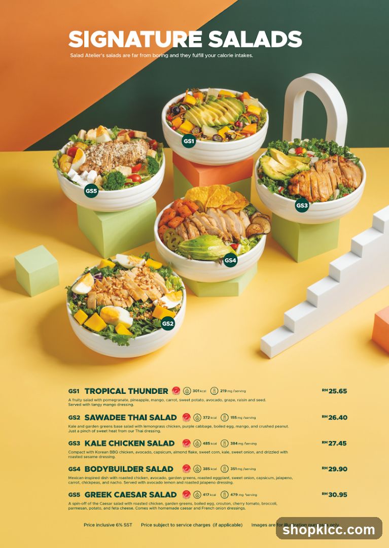 Signature Salads Menu