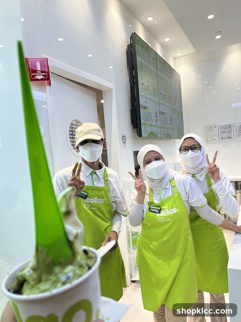 Staff Posing with Frozen Yogurt