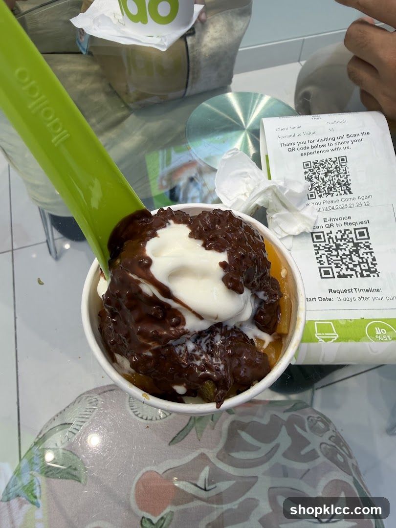 Dessert with Chocolate Sauce