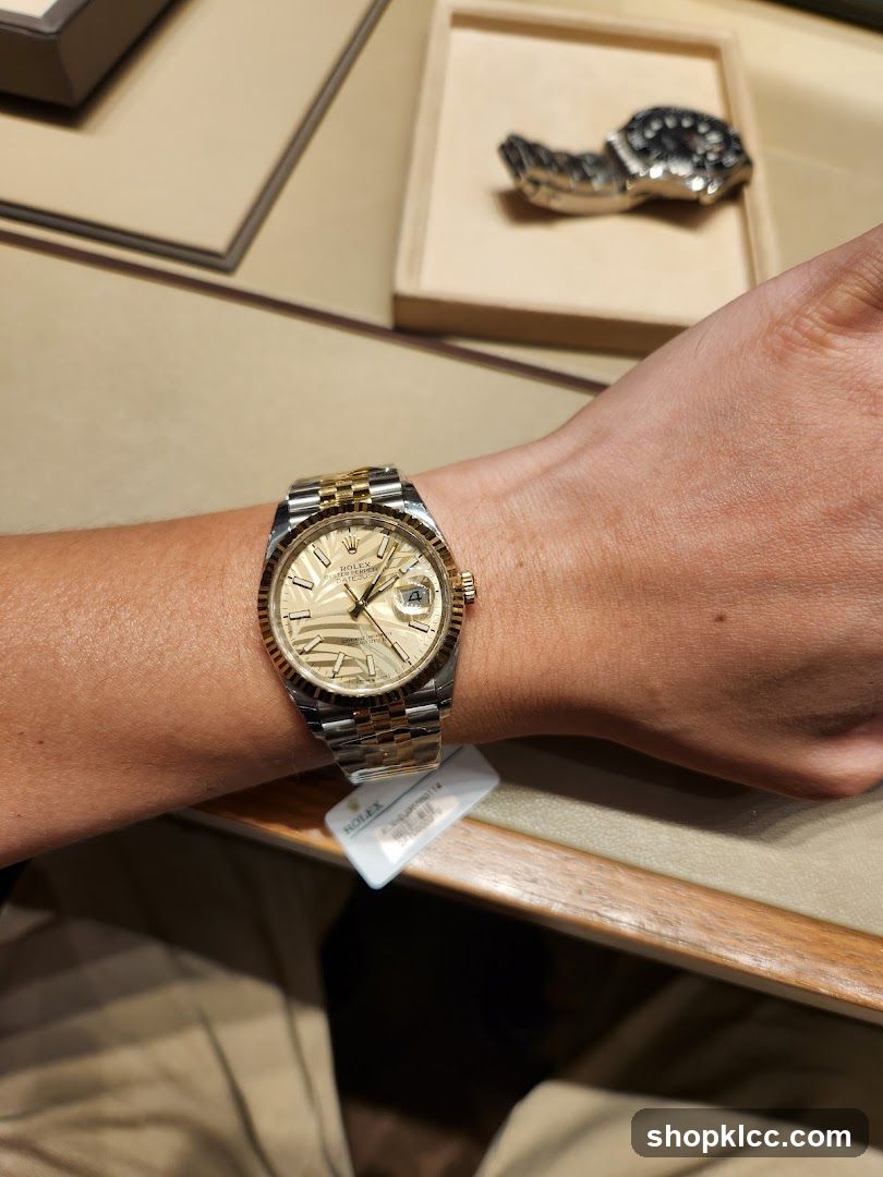 Wristwatch on display