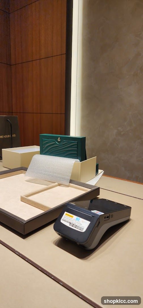 Display case with payment terminal