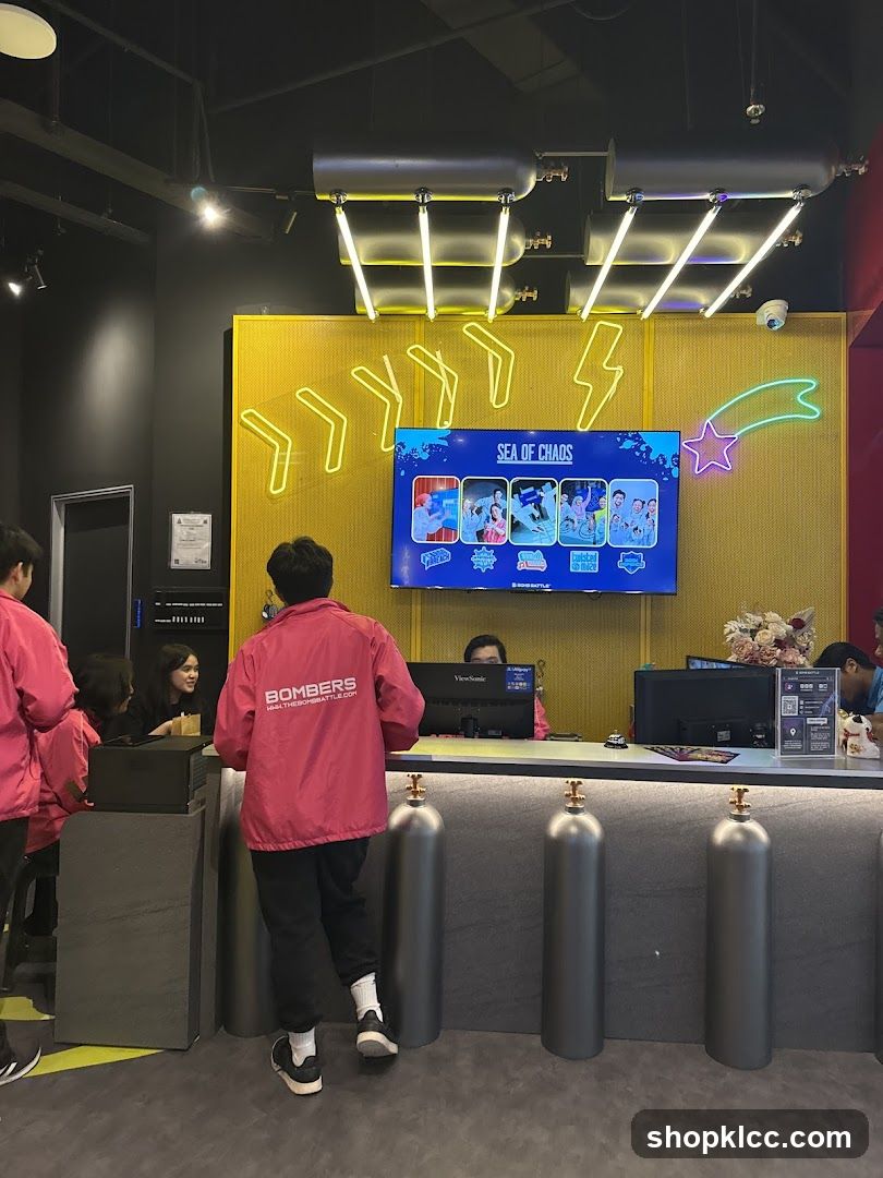 Reception Area with Neon Decor