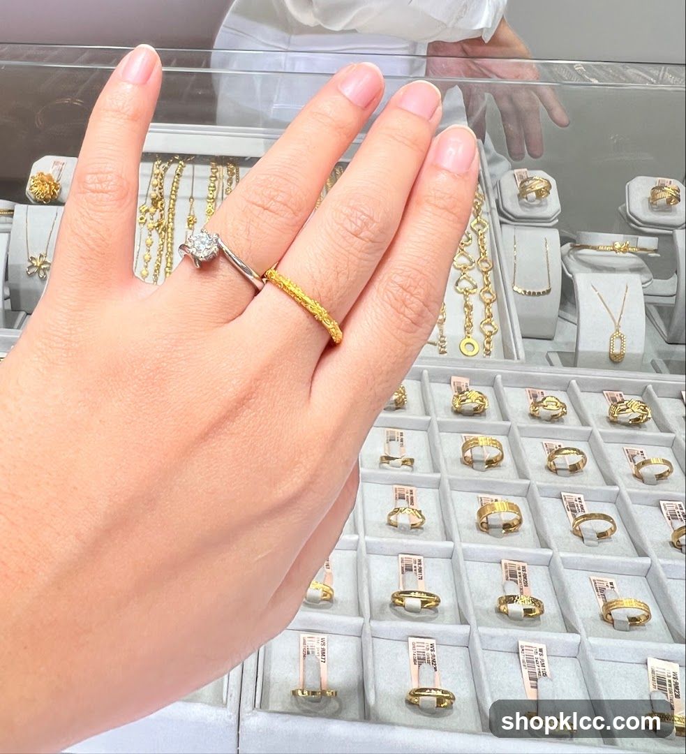 Hand with Rings in Jewelry Display