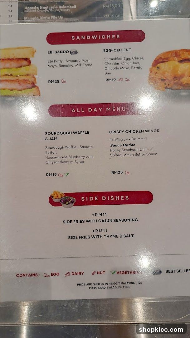 Sandwiches and All Day Menu