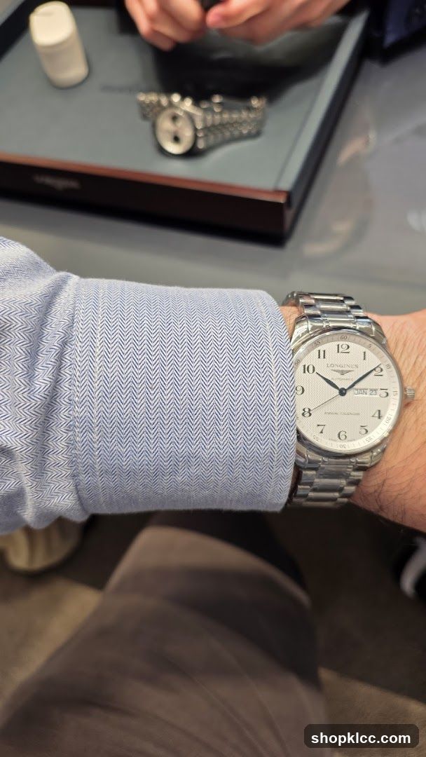 Man wearing a Longines watch