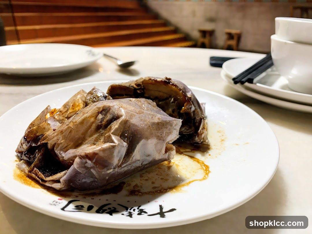 Paper-Wrapped Dish on Plate