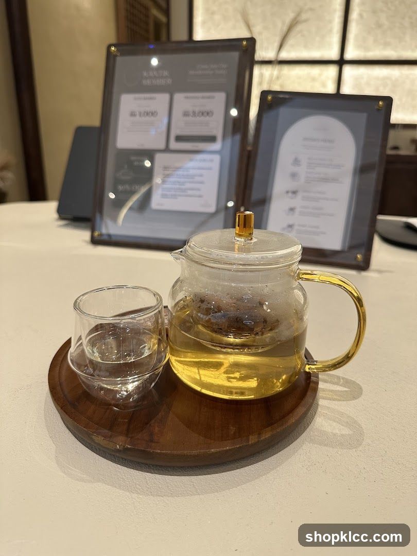 Tea set with menu boards