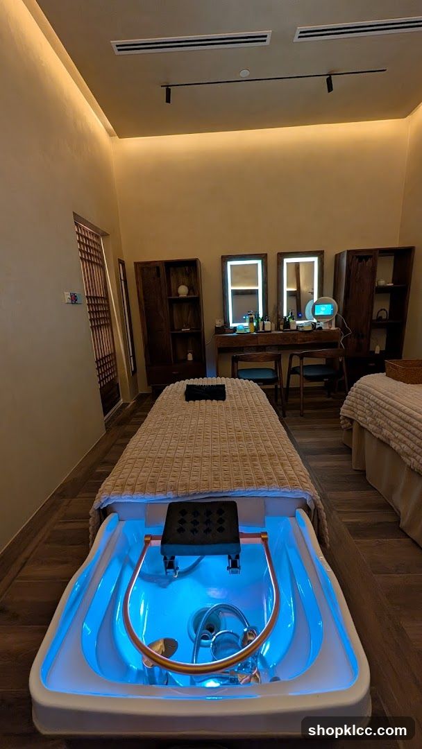 Spa Room with Massage Beds and Foot Soak Tub