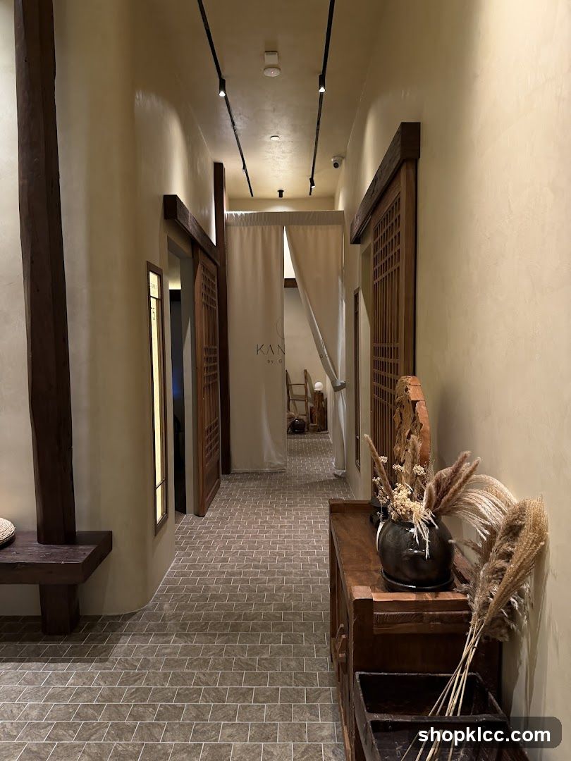 Hallway with Japanese-inspired decor