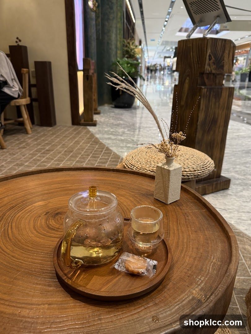 Tea set on a wooden table