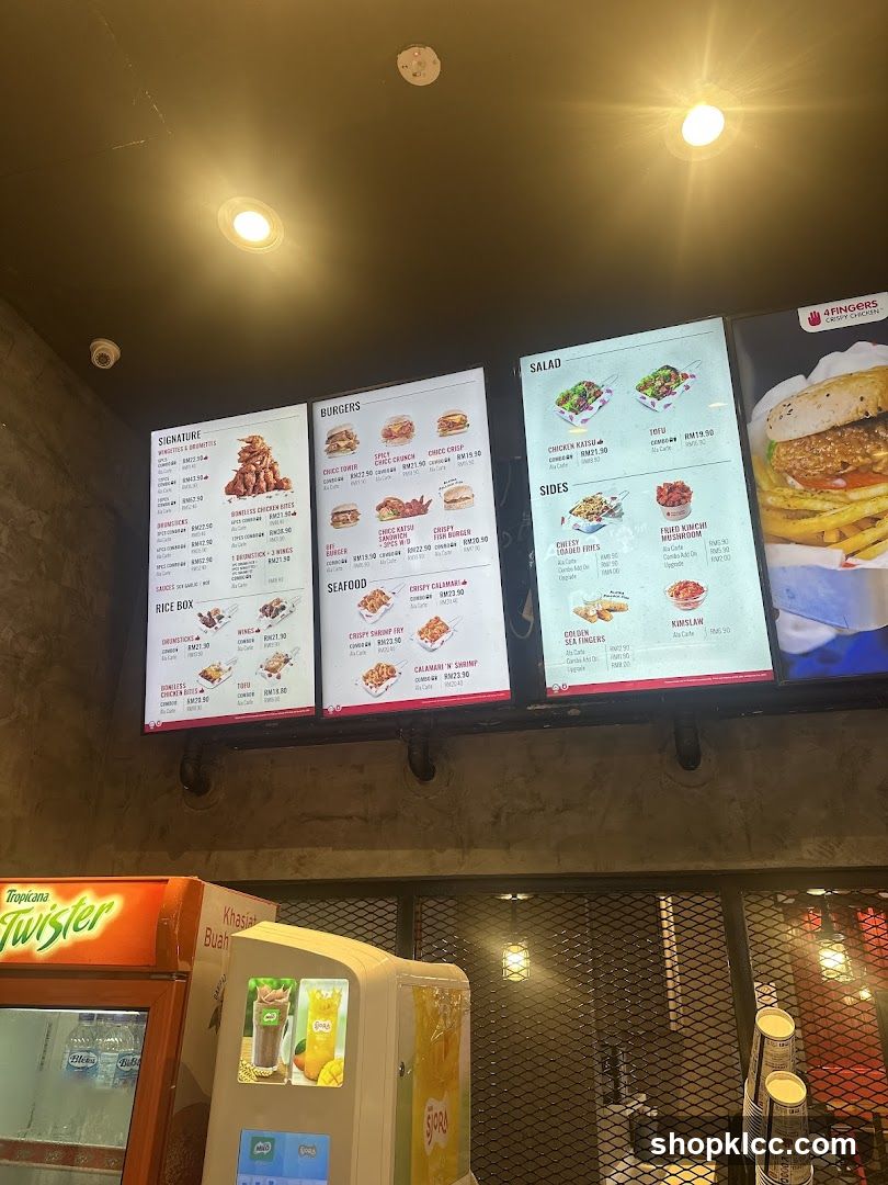 4 Fingers Crispy Chicken Menu