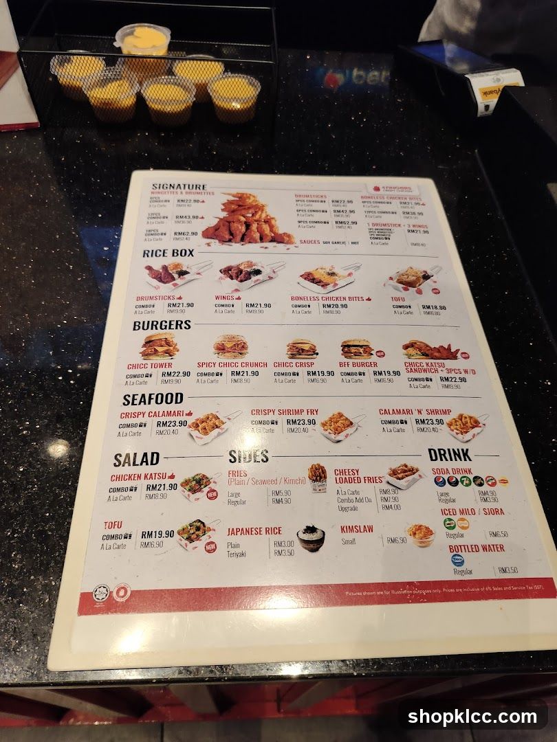 4FINGERS Crispy Chicken Menu