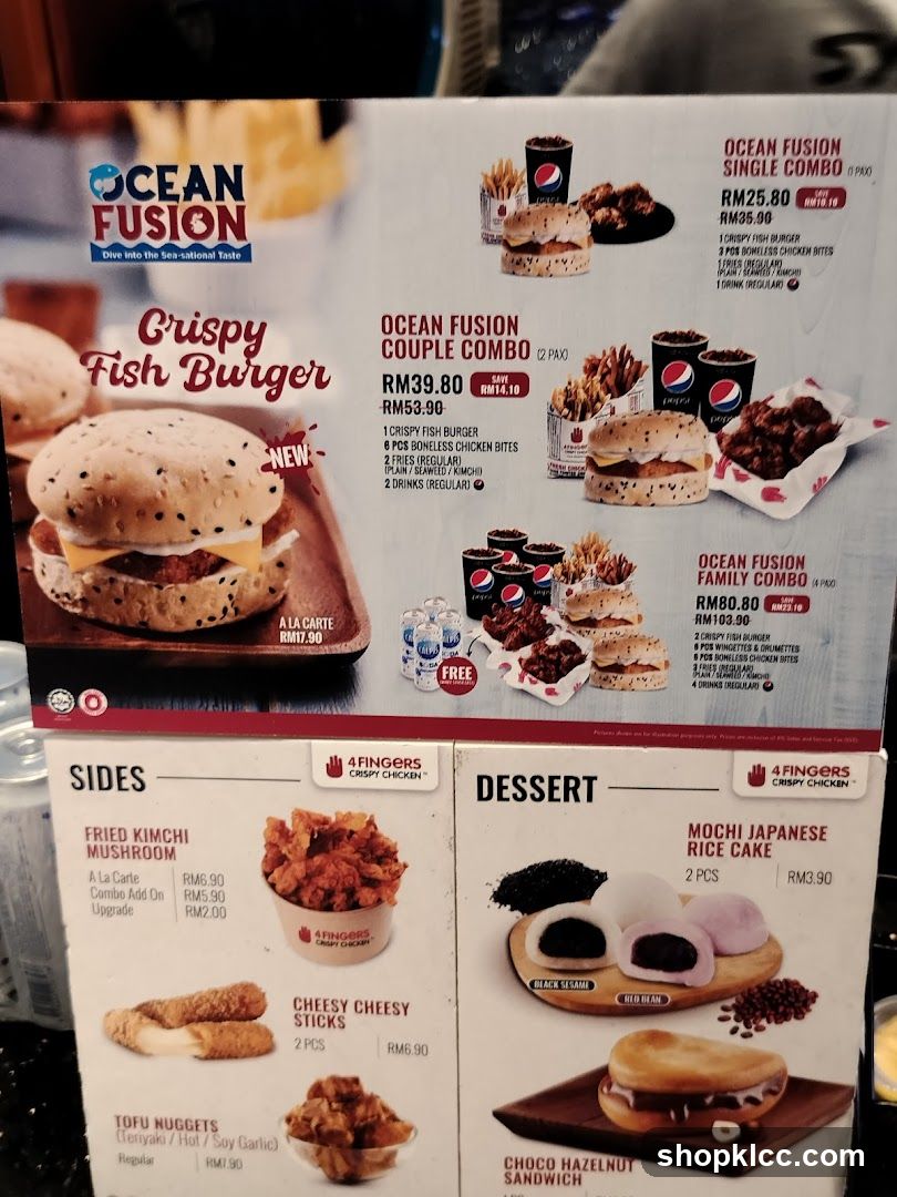 Ocean Fusion Menu